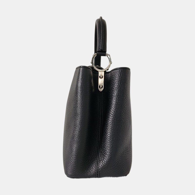 LOUIS VUITTON ARTYCAPUCINES黑色牛皮印花鉚釘斜挎包 金色五金 可拆卸肩帶-3