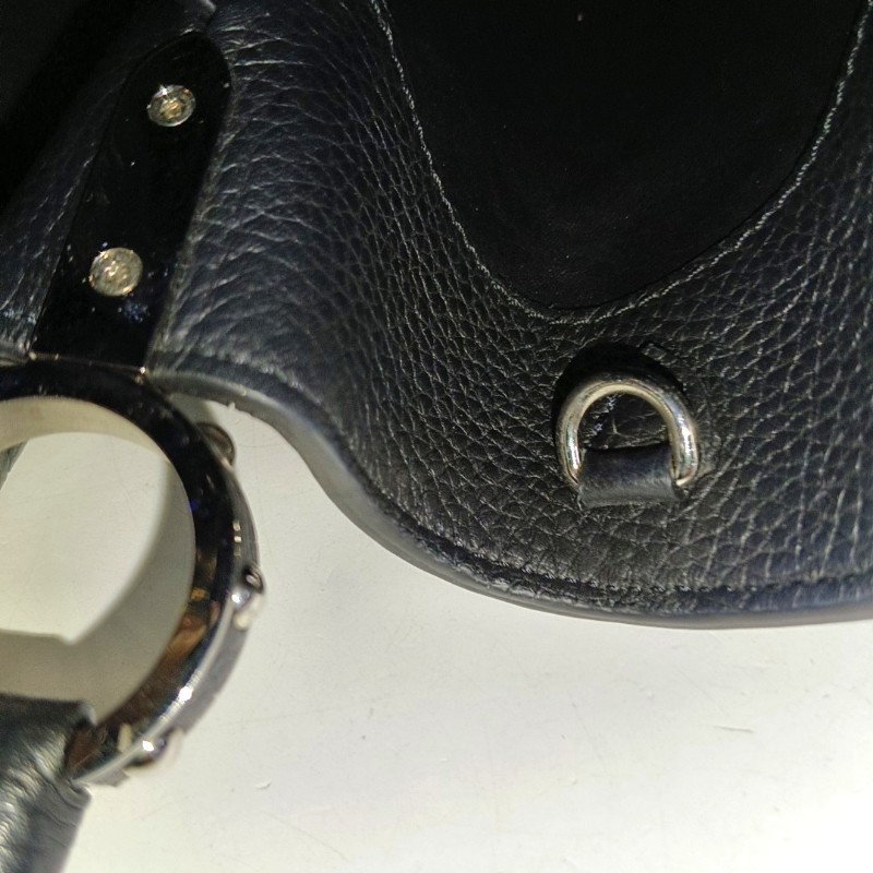 LOUIS VUITTON ARTYCAPUCINES黑色牛皮印花鉚釘斜挎包 金色五金 可拆卸肩帶-11