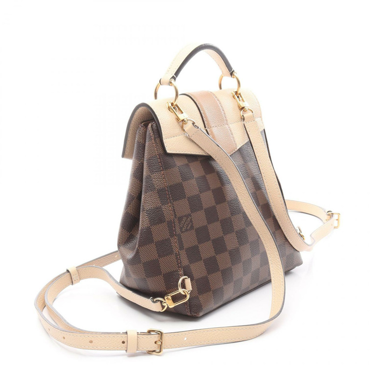 LOUIS VUITTON Clapton 背包手提包 N42259 Damier 帆布皮革奶油色二手-1