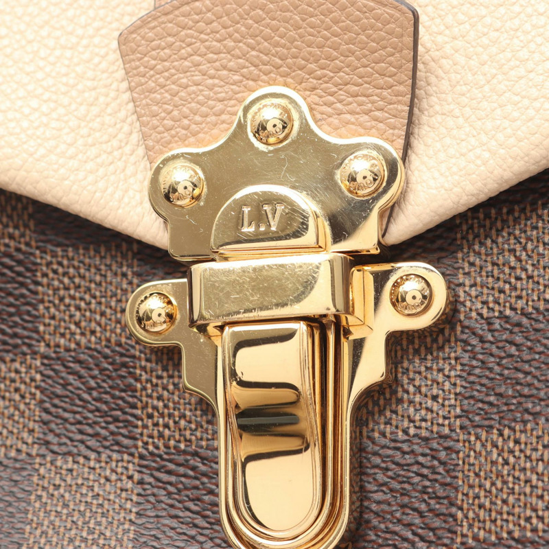LOUIS VUITTON Clapton 背包手提包 N42259 Damier 帆布皮革奶油色二手-6