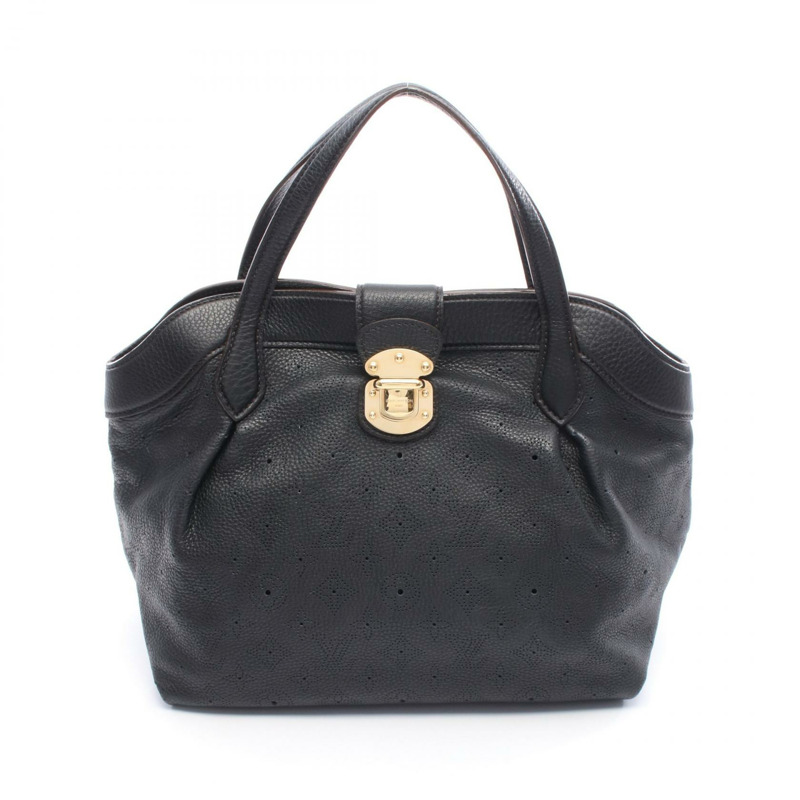 LOUIS VUITTON Shiels PM 手提包 M93465 Mahina 皮革 Noir 二手女款-0