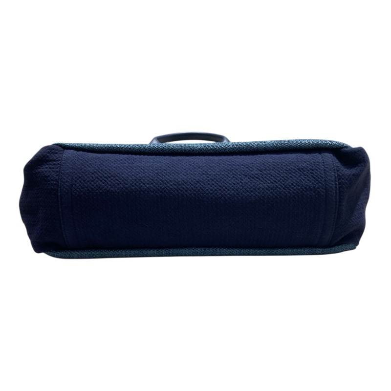 CHANEL 香奈兒 牛仔托特包 棉/麻 藍色 銀釦-5