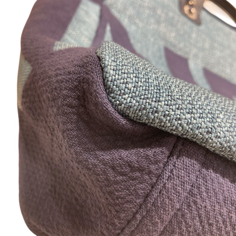 CHANEL 香奈兒 牛仔托特包 棉/麻 藍色 銀釦-8