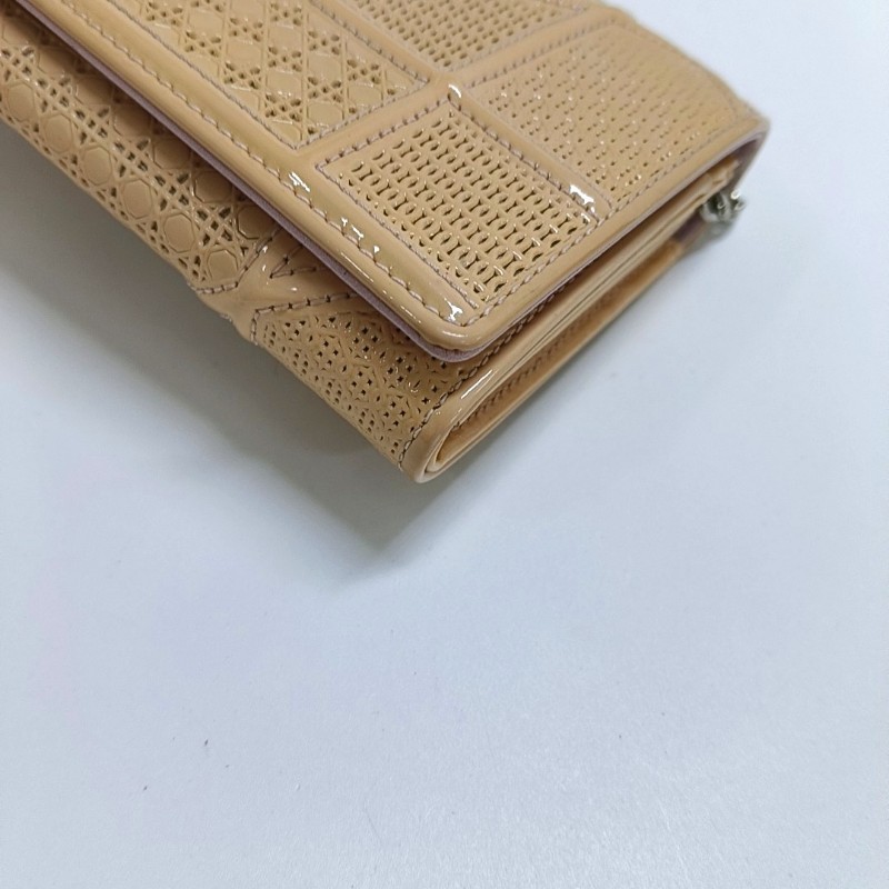 DIOR Diorama 裸粉色漆皮手提包 銀色五金 可拆卸肩帶-9