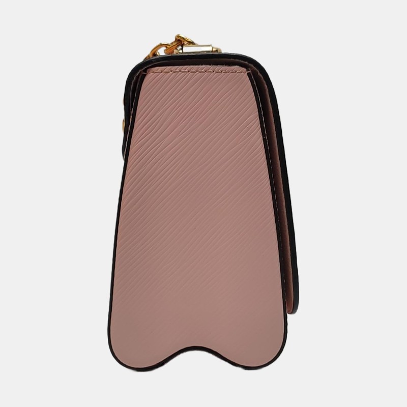 LOUIS VUITTON TWIST 中號 粉色EPI牛皮水波紋鉚釘單肩包斜挎包 金色五金-3