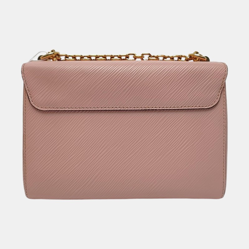 LOUIS VUITTON TWIST 中號 粉色EPI牛皮水波紋鉚釘單肩包斜挎包 金色五金-4