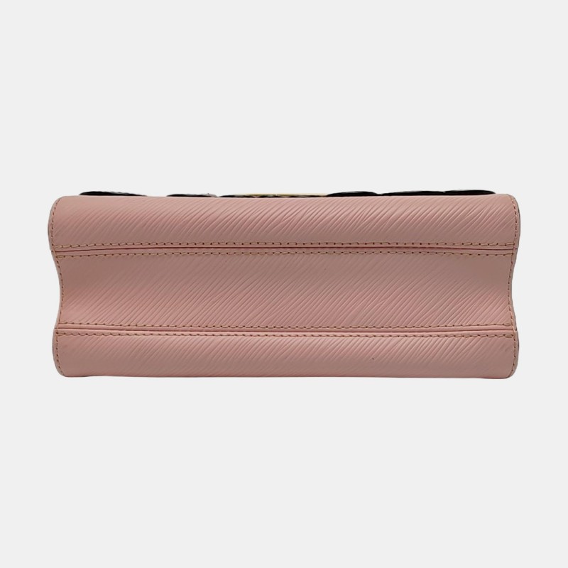 LOUIS VUITTON TWIST 中號 粉色EPI牛皮水波紋鉚釘單肩包斜挎包 金色五金-5