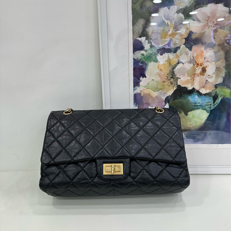 Chanel香奈兒2.55黑色鏈條包 大號15開 原始成色 無卡-1