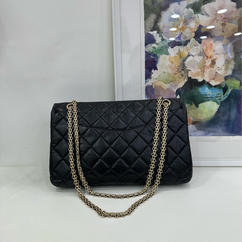 Chanel香奈兒2.55黑色鏈條包 大號15開 原始成色 無卡-2