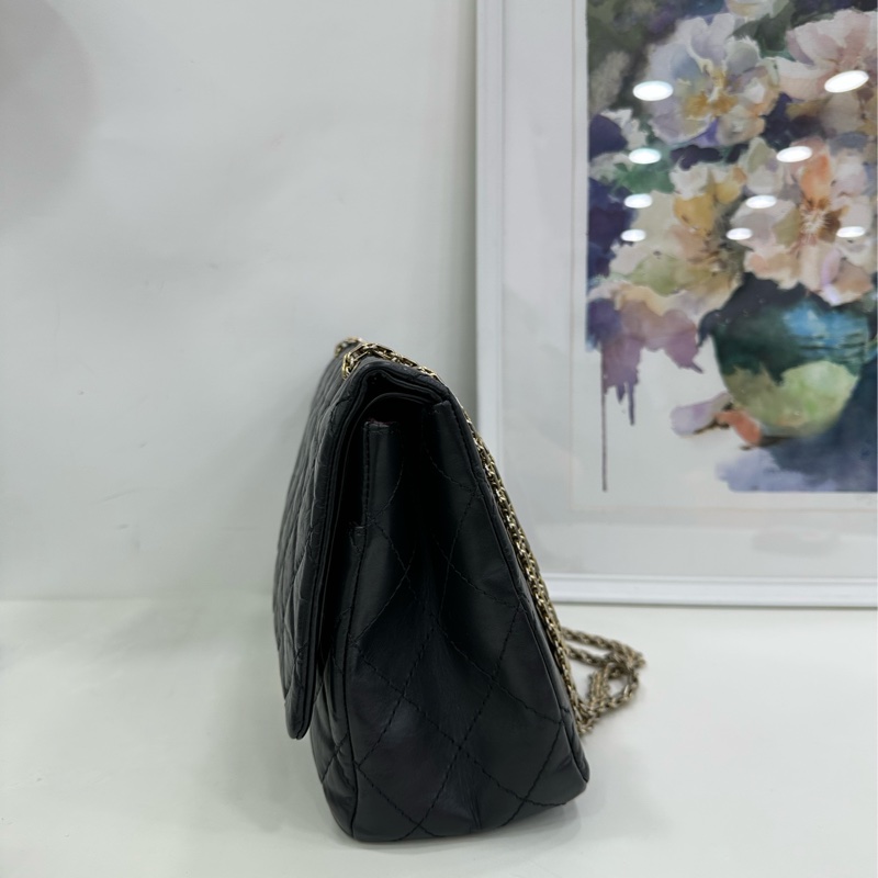 Chanel香奈兒2.55黑色鏈條包 大號15開 原始成色 無卡-3