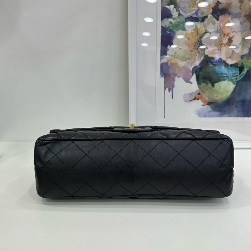 Chanel香奈兒2.55黑色鏈條包 大號15開 原始成色 無卡-5