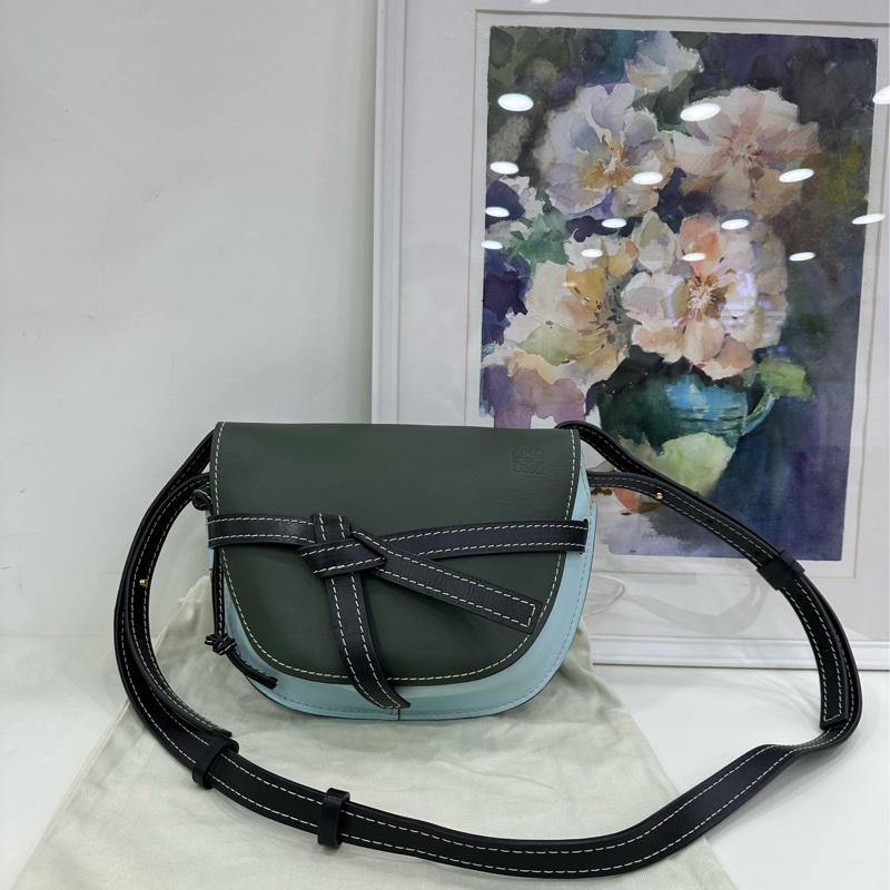 LOEWE/羅意威gate拼色馬鞍單肩斜背包尺寸:26*19*11-0