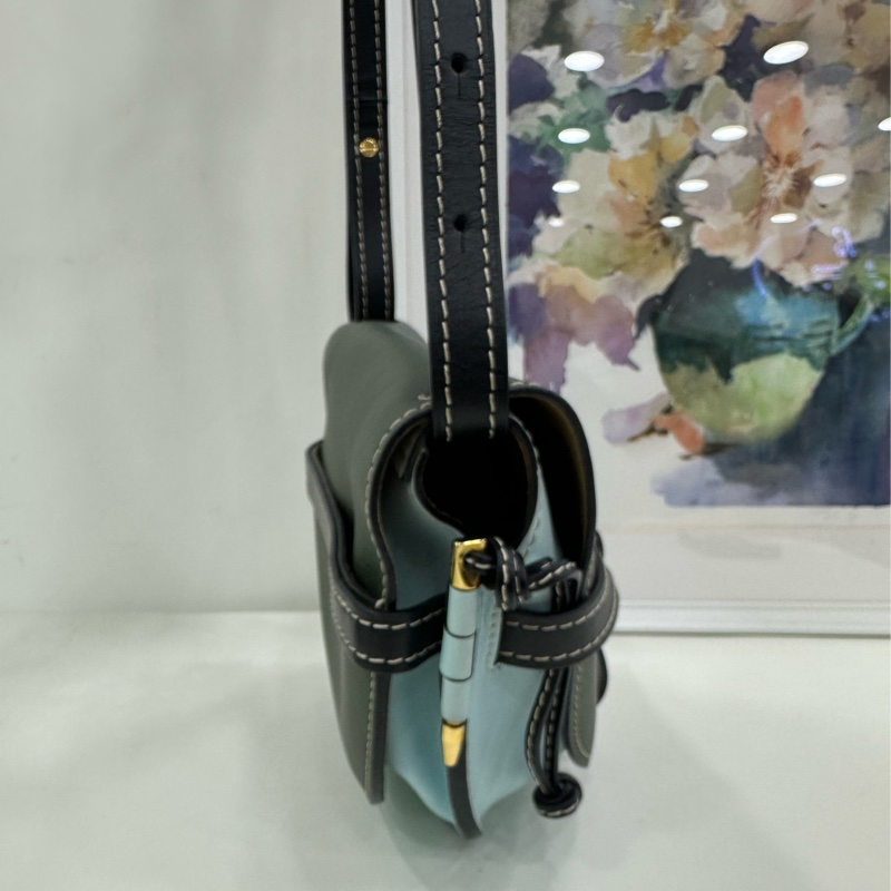 LOEWE/羅意威gate拼色馬鞍單肩斜背包尺寸:26*19*11-3