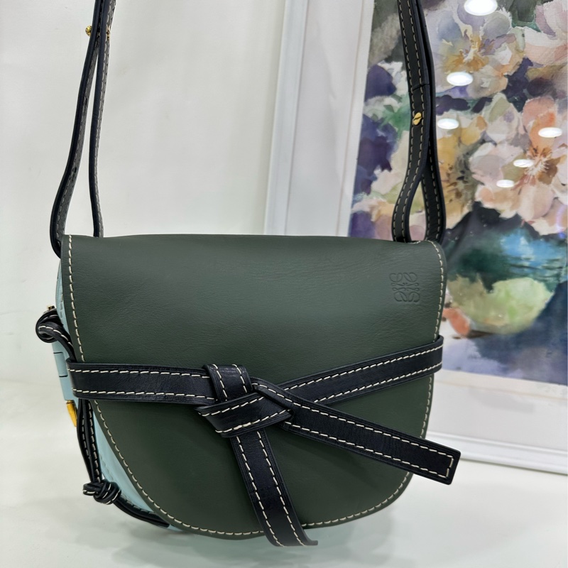 LOEWE/羅意威gate拼色馬鞍單肩斜背包尺寸:26*19*11-6