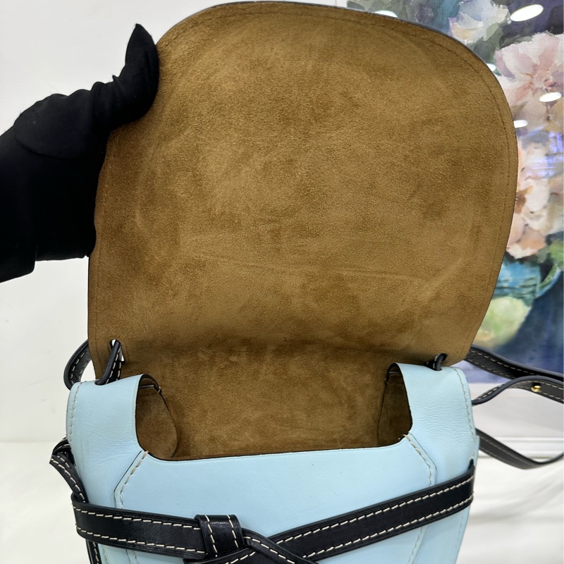 LOEWE/羅意威gate拼色馬鞍單肩斜背包尺寸:26*19*11-7