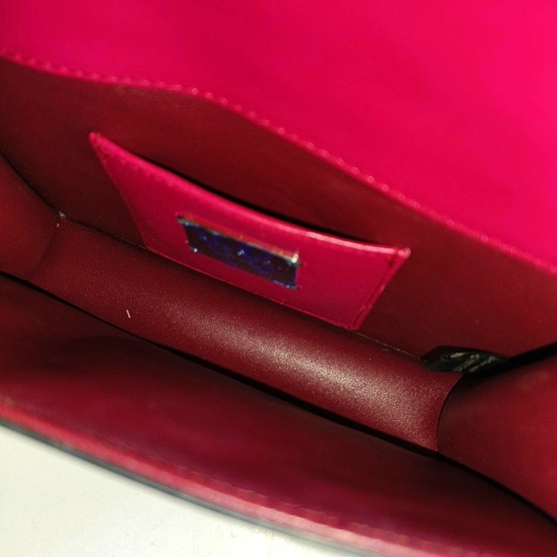 BVLGARI SERPENTI FOREVER 玫紅色牛皮蛇頭鑲嵌單肩包 金色五金-12