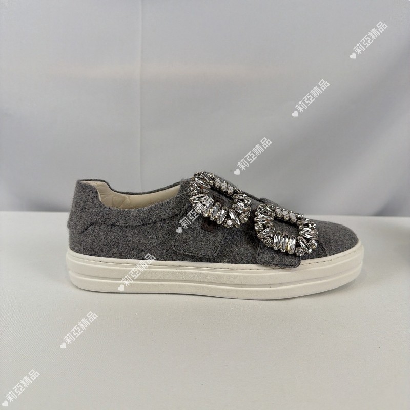 莉亞精品♡RV 方鑽釦休閒鞋 灰 尺碼34.5 近新美鞋-1