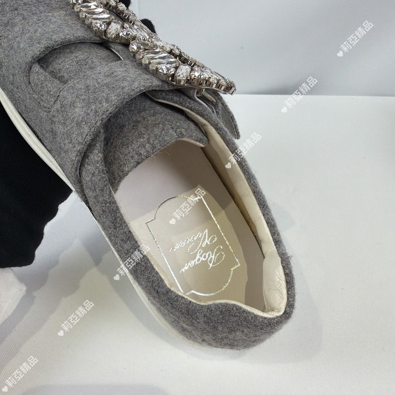 莉亞精品♡RV 方鑽釦休閒鞋 灰 尺碼34.5 近新美鞋-2