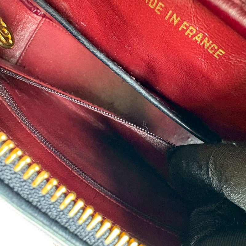 Chanel 金鍊深藍皮菱格長肩側包-18