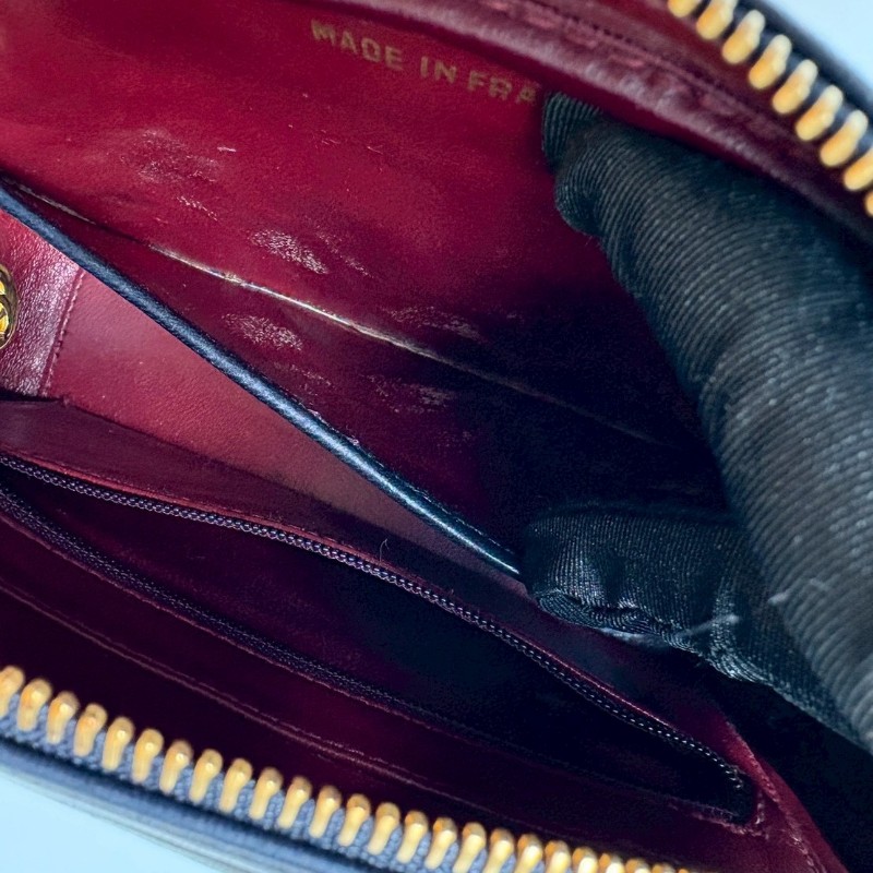 Chanel 金鍊深藍皮菱格長肩側包-21