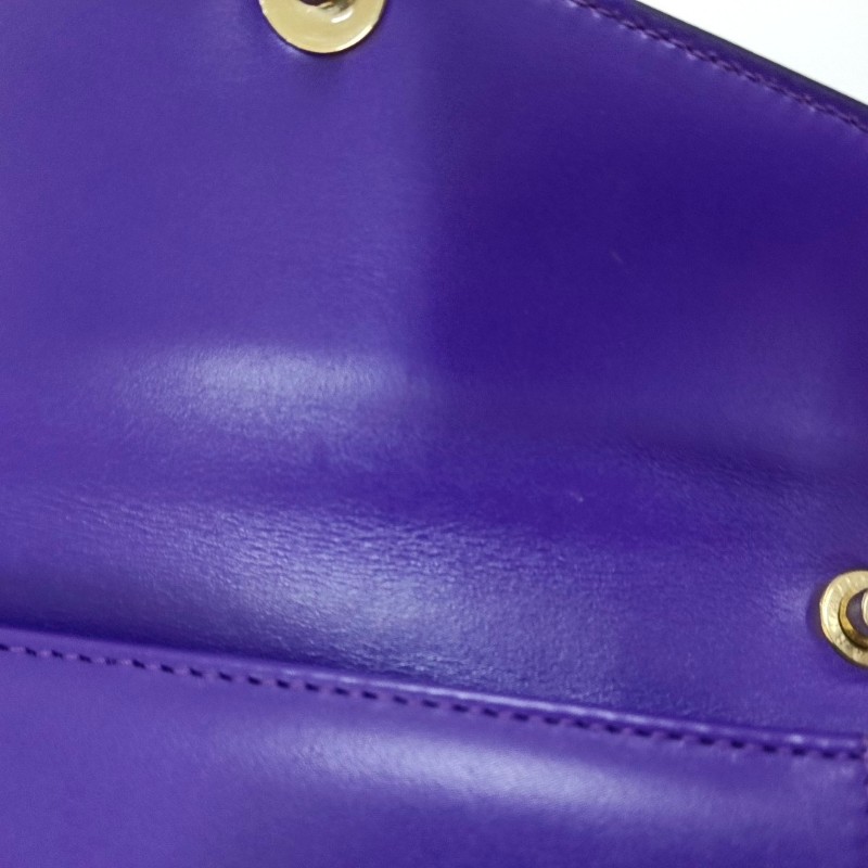 BVLGARI SERPENTI FOREVER 小號 紫色牛皮蛇頭絎縫蛇頭包單肩包斜挎包 金色黑色白色綠色五金-10