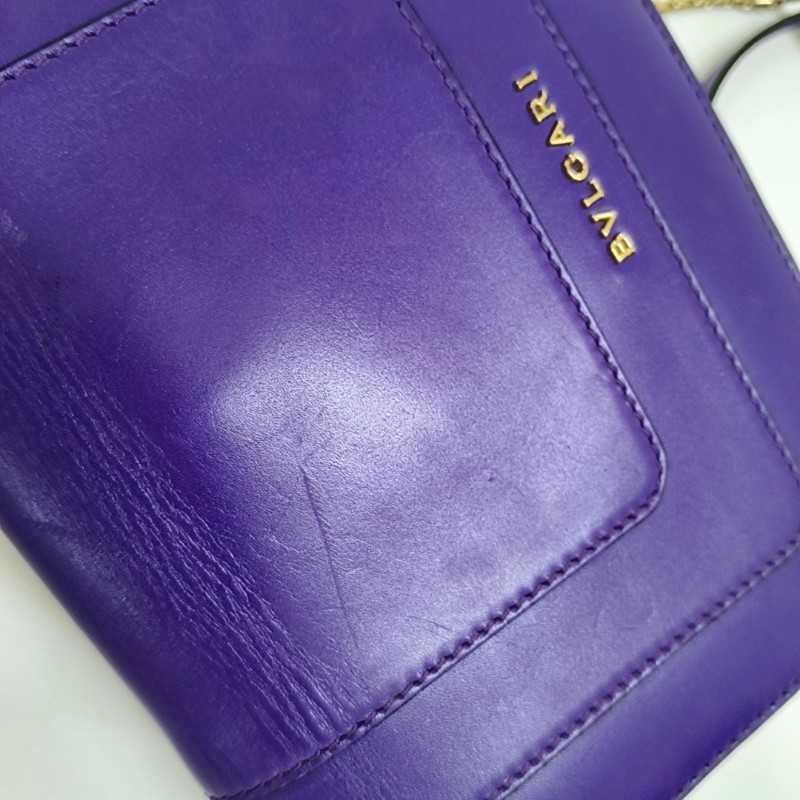 BVLGARI SERPENTI FOREVER 小號 紫色牛皮蛇頭絎縫蛇頭包單肩包斜挎包 金色黑色白色綠色五金-13