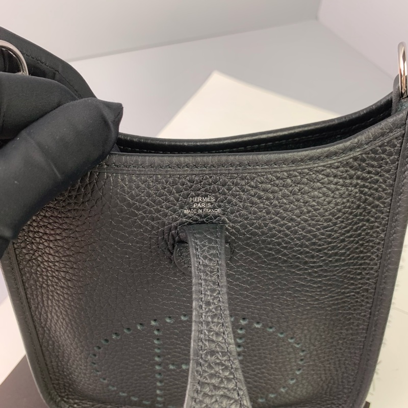 ◻️Hermes 迷你 mini evelyne 依芙琳黑銀-8