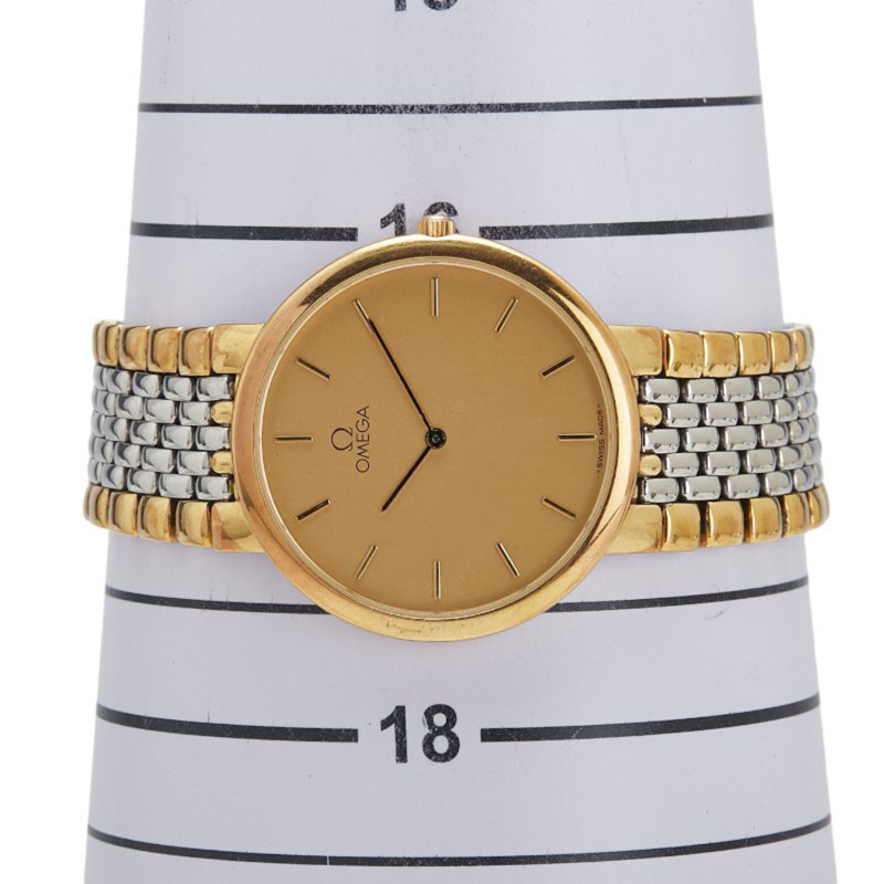 歐米茄 (OMEGA) Deville 男士石英腕錶，金色錶盤，鍍不鏽鋼-6