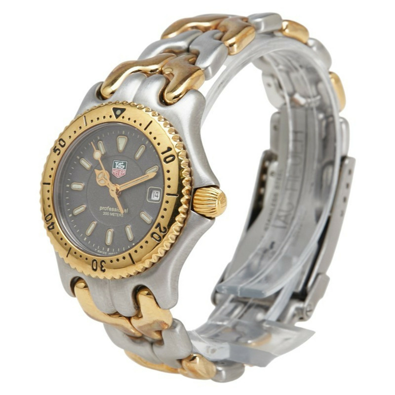 泰格豪雅專業日期腕錶 WG1320-0 石英機芯,灰色錶盤,不銹鋼,鍍層,女士-1