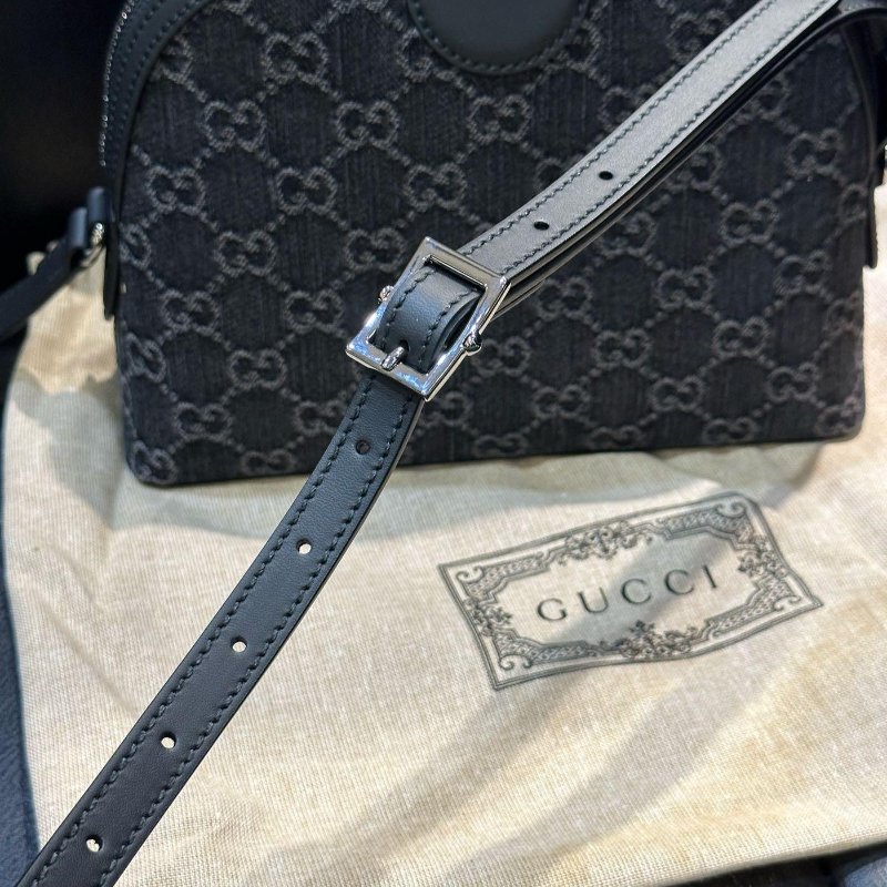 GUCCI 古馳 GG Ophidia 雙G 牛仔布 肩背包 半月包 貝殼包 499621 原價63300-4