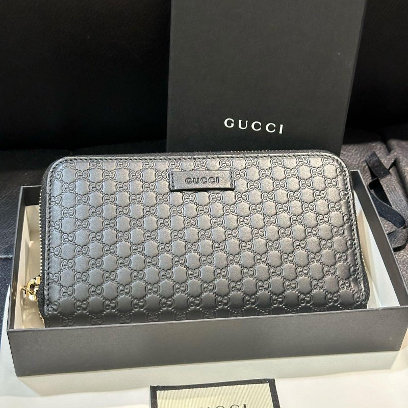 💎Han's house精品服飾💎GUCCI 古馳 老花 真皮 拉鍊 長夾 449391-0