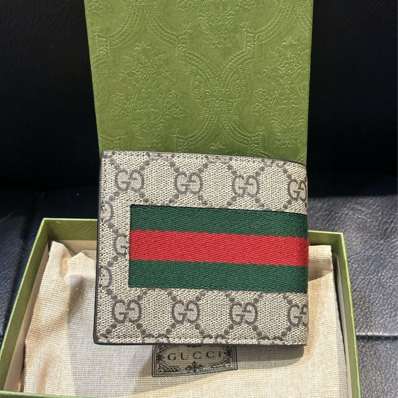 GUCCI 古馳 老花 錢包 短夾 零錢袋 現貨 全配-0