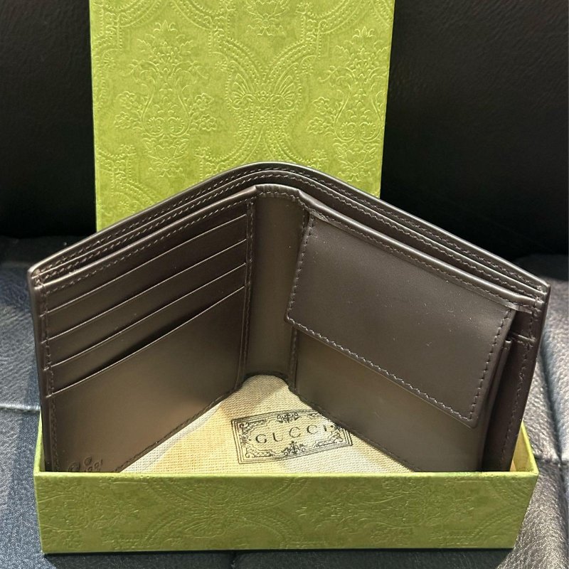 GUCCI 古馳 老花 錢包 短夾 零錢袋 現貨 全配-3