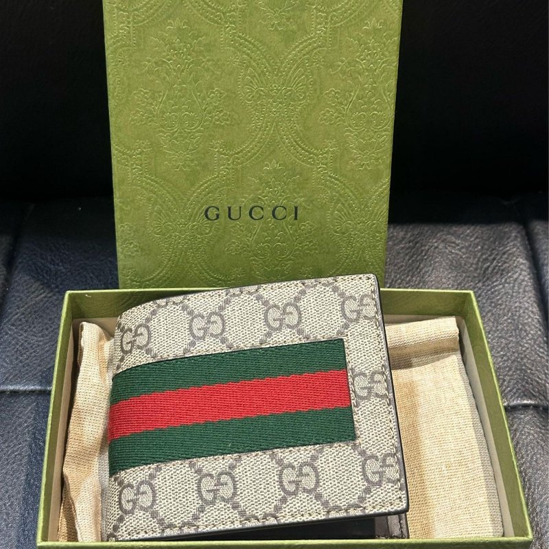 GUCCI 古馳 老花 錢包 短夾 零錢袋 現貨 全配-4
