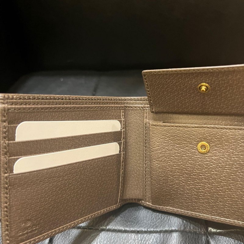 GUCCI 古馳 老花 錢包 短夾 零錢袋 597609-2