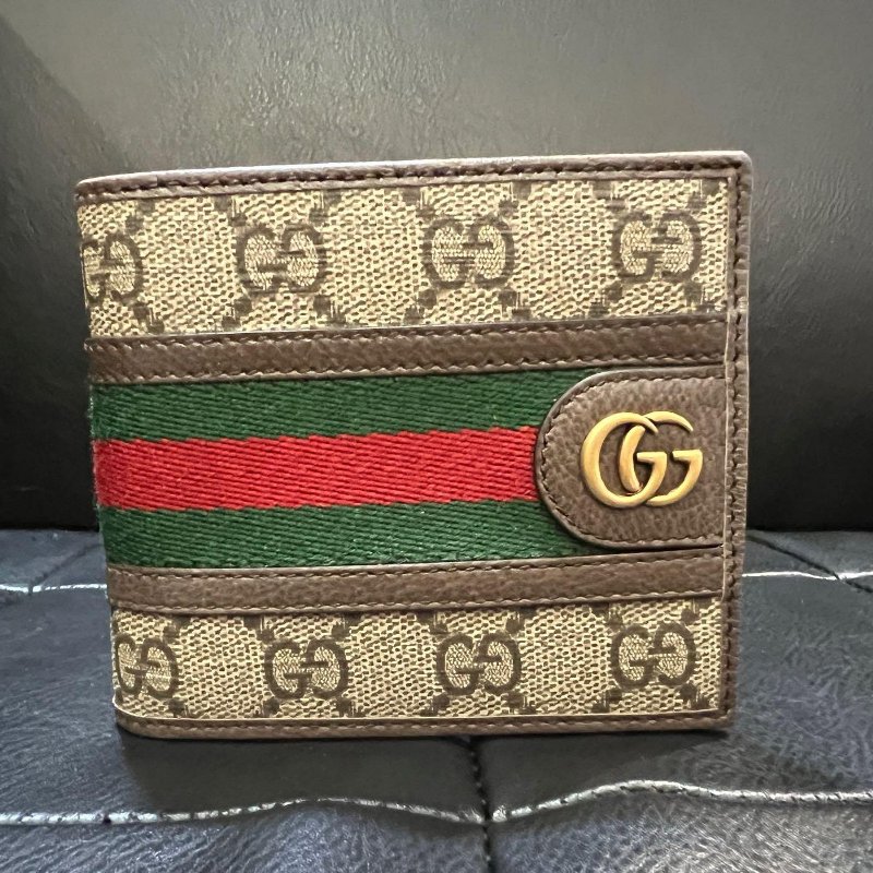 GUCCI 古馳 老花 錢包 短夾 零錢袋 597609-5