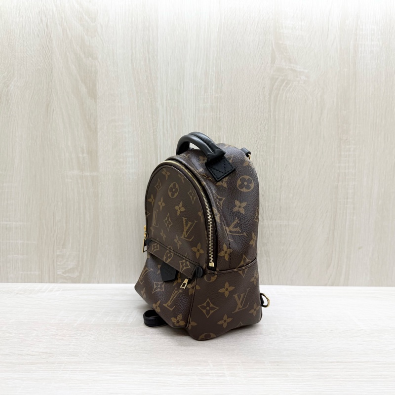 LV原花拼黑色皮革Palm Springs Mini小書包M44873-2