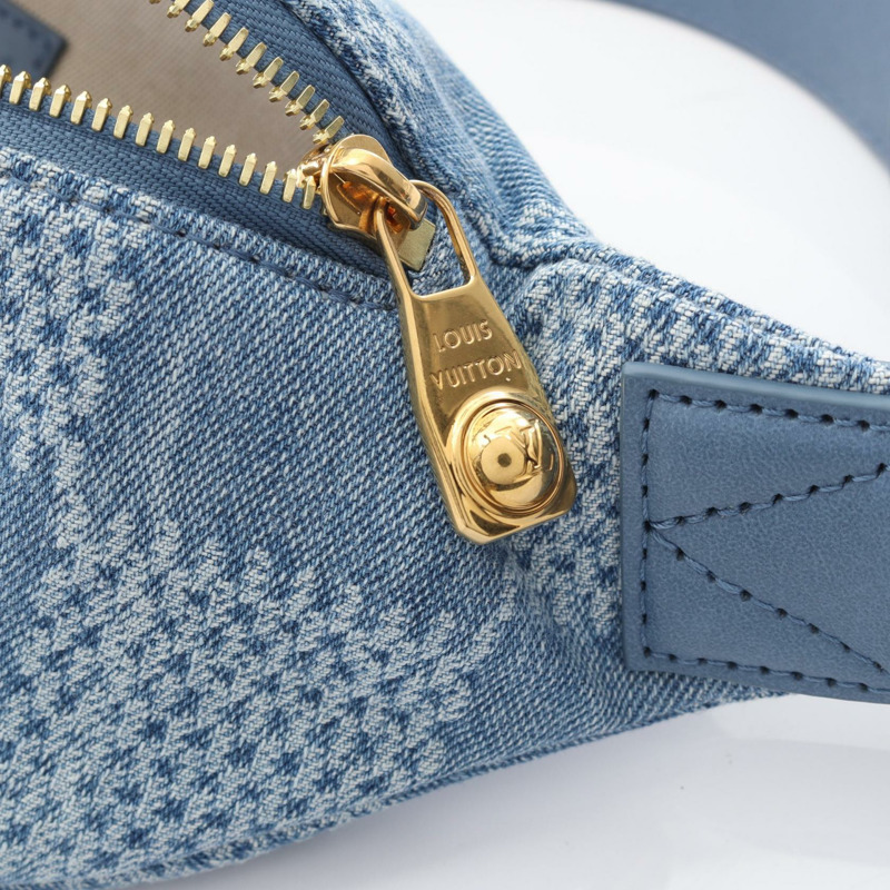 LOUIS VUITTON Rush Bum 腰包 N00205 Damier 牛仔藍色二手男士斜背包-4