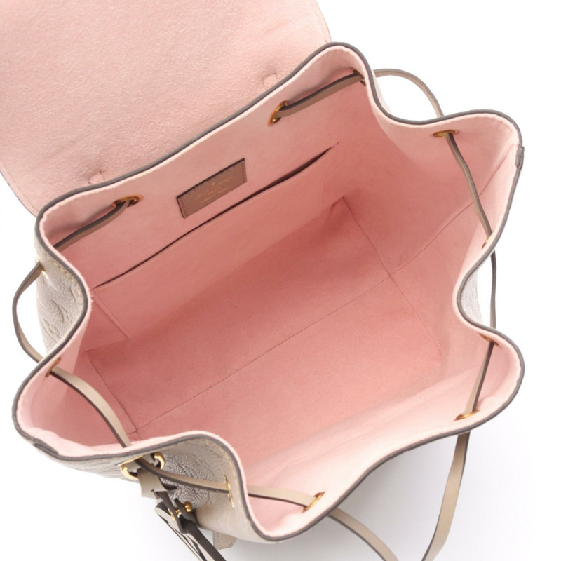 路易威登 Montsouris 小號背包 M45410 Monogram empreinte 皮革 米色二手-2