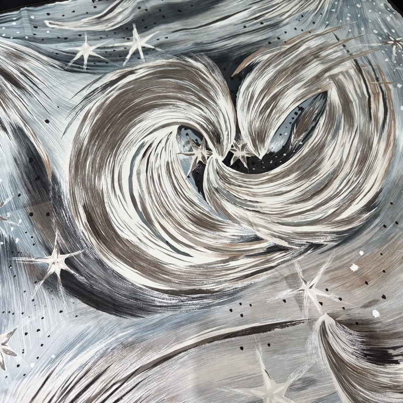 Hermes 巴黎星星咖啡絲90*90方巾-5