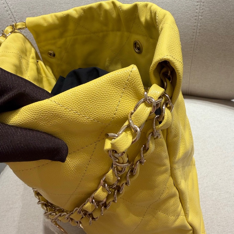 Chanel黃色22 bag small-8
