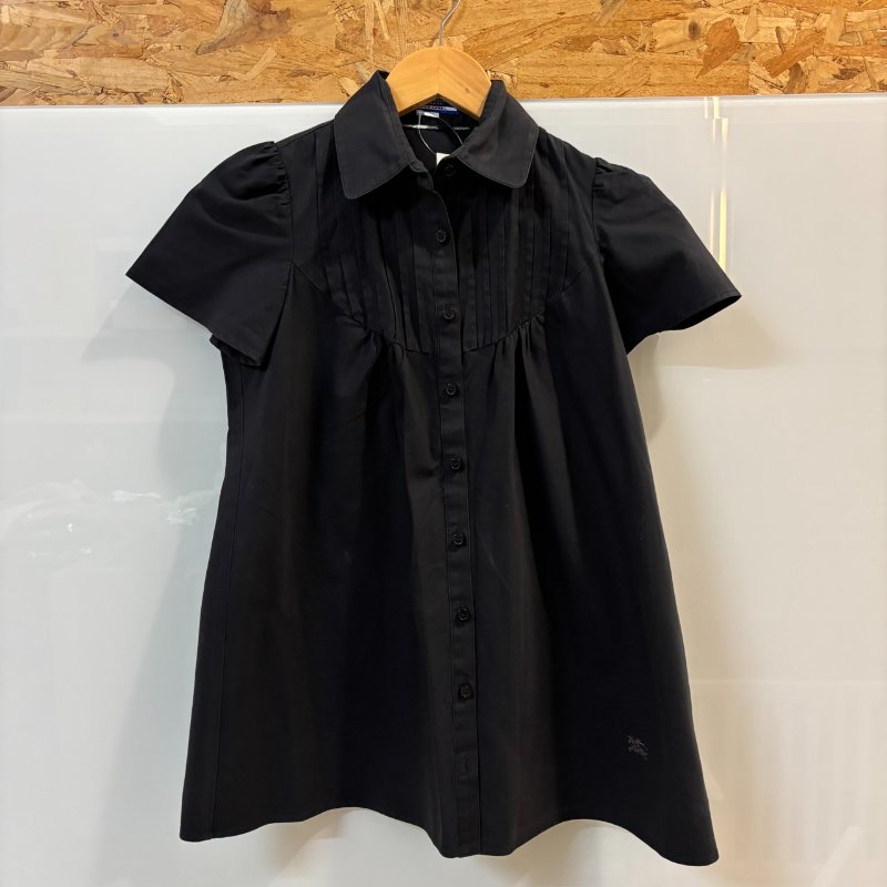 【美收精品】BURBERRY 藍白絨布短袖襯衫 4-215【隔月月中將轉賣至日本 上架期限30天】-0