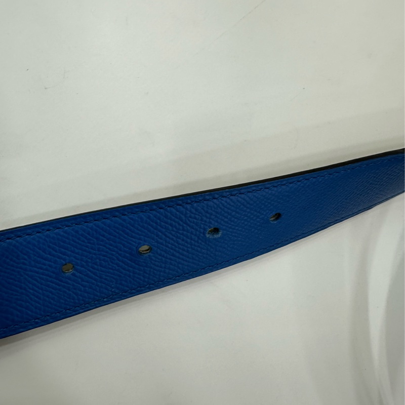 Hermes愛馬仕男士經典32mm雙面皮帶黑拼金棕95碼,金色方銀扣 Y刻-8