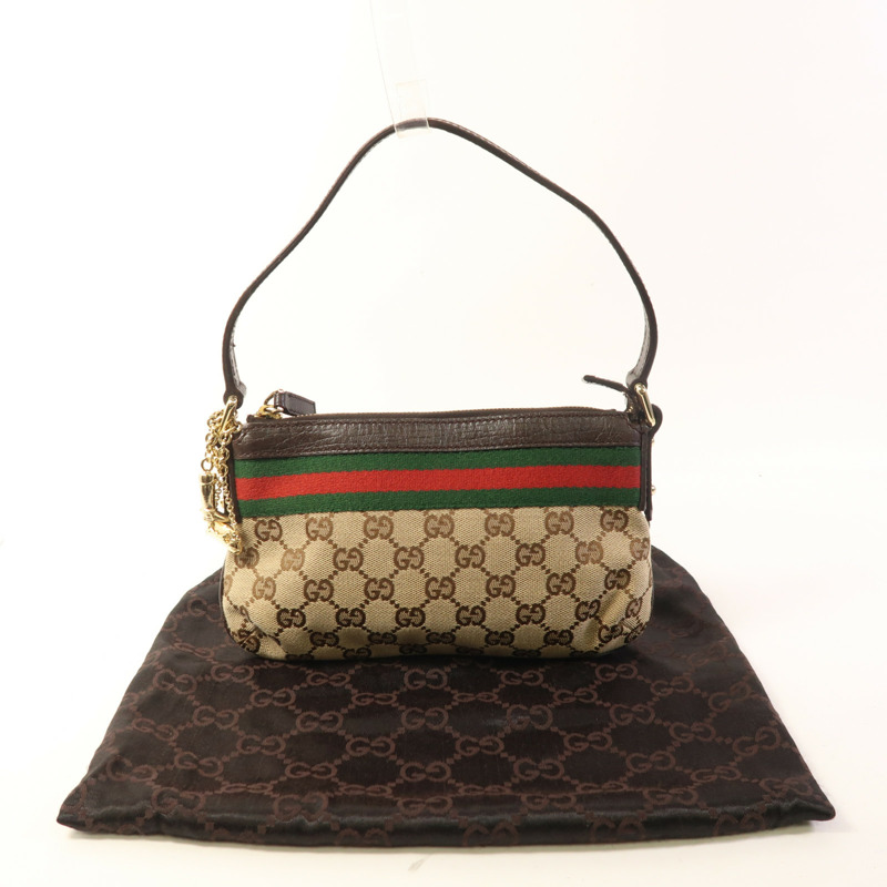 GUCCI 帆布Shoulder Bag金扣肩背袋-8