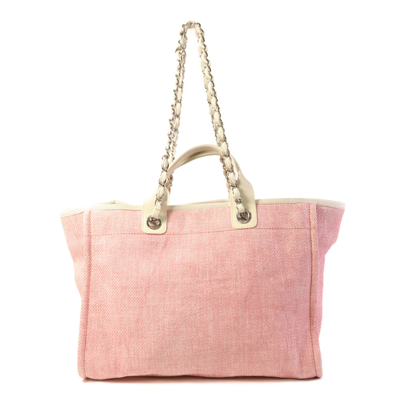 CHANEL Straw Deavuille Tote銀扣手挽肩背兩用袋-1