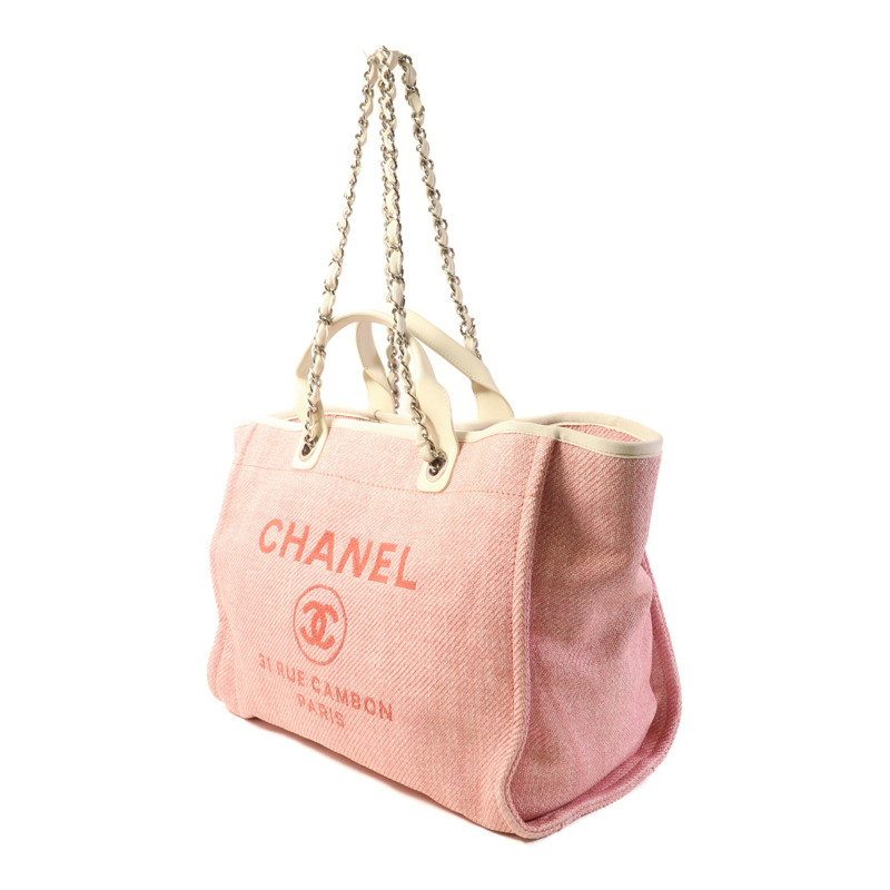 CHANEL Straw Deavuille Tote銀扣手挽肩背兩用袋-2