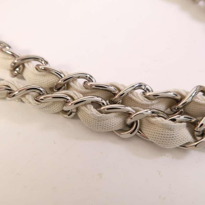 CHANEL Straw Deavuille Tote銀扣手挽肩背兩用袋-13