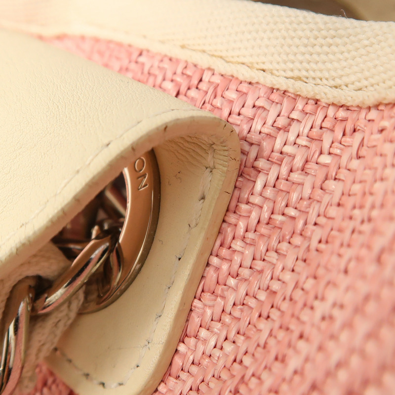 CHANEL Straw Deavuille Tote銀扣手挽肩背兩用袋-14