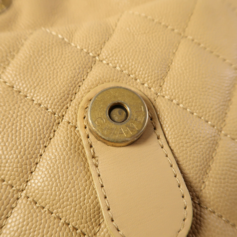 CHANEL 牛皮皮革Filigree Backpack金扣背包-15