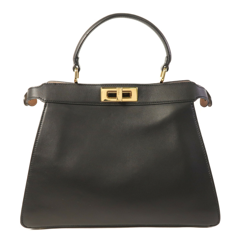 FENDI 牛皮皮革Peekaboo I See U Medium金扣手挽肩背兩用袋-1